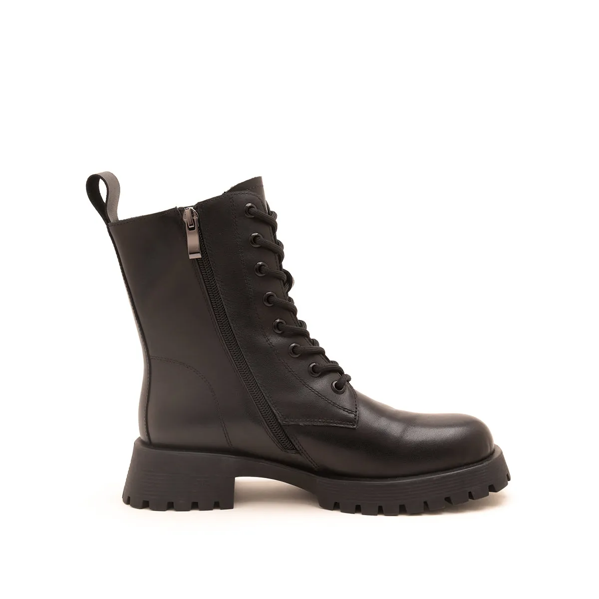 Black leather women's leather boots