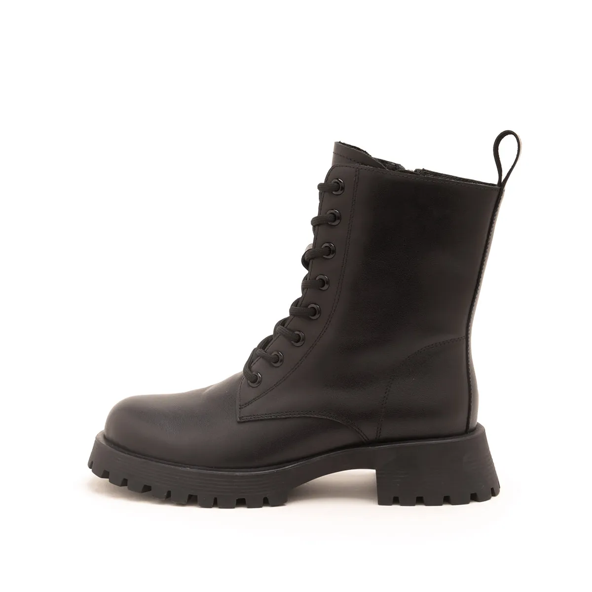 Black leather women's leather boots