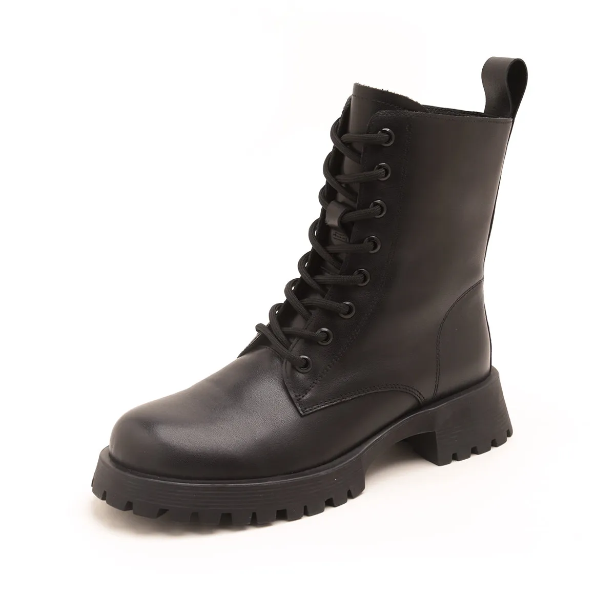 Black leather women's leather boots