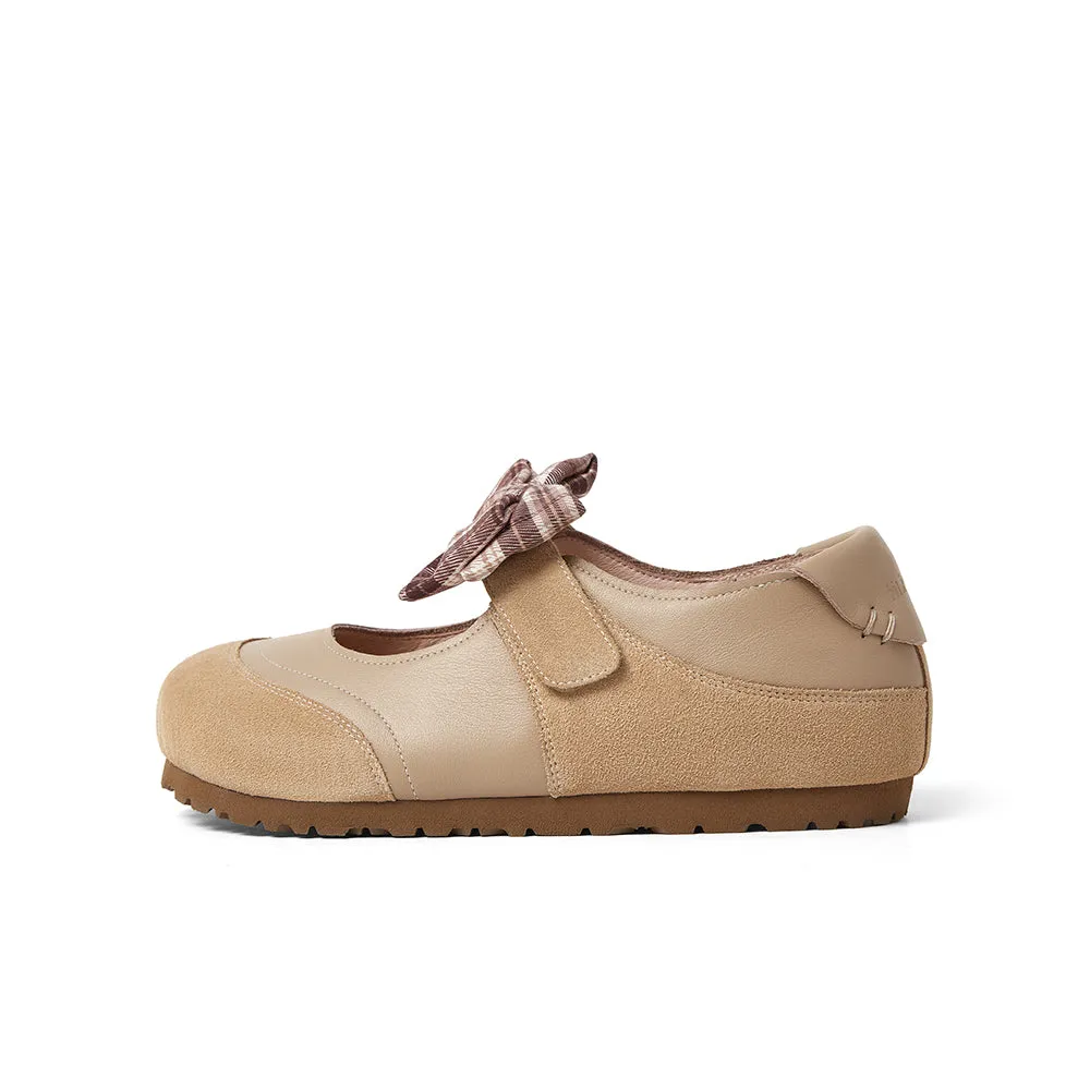Cow leather/cow split leather women's casual shoes