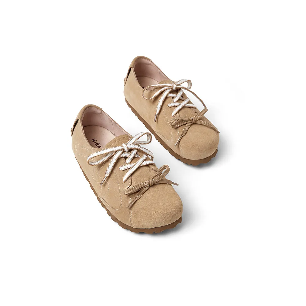 Cow split leather women's casual shoes