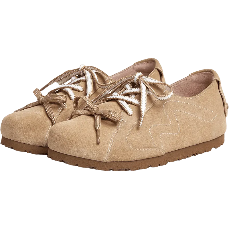 Cow split leather women's casual shoes