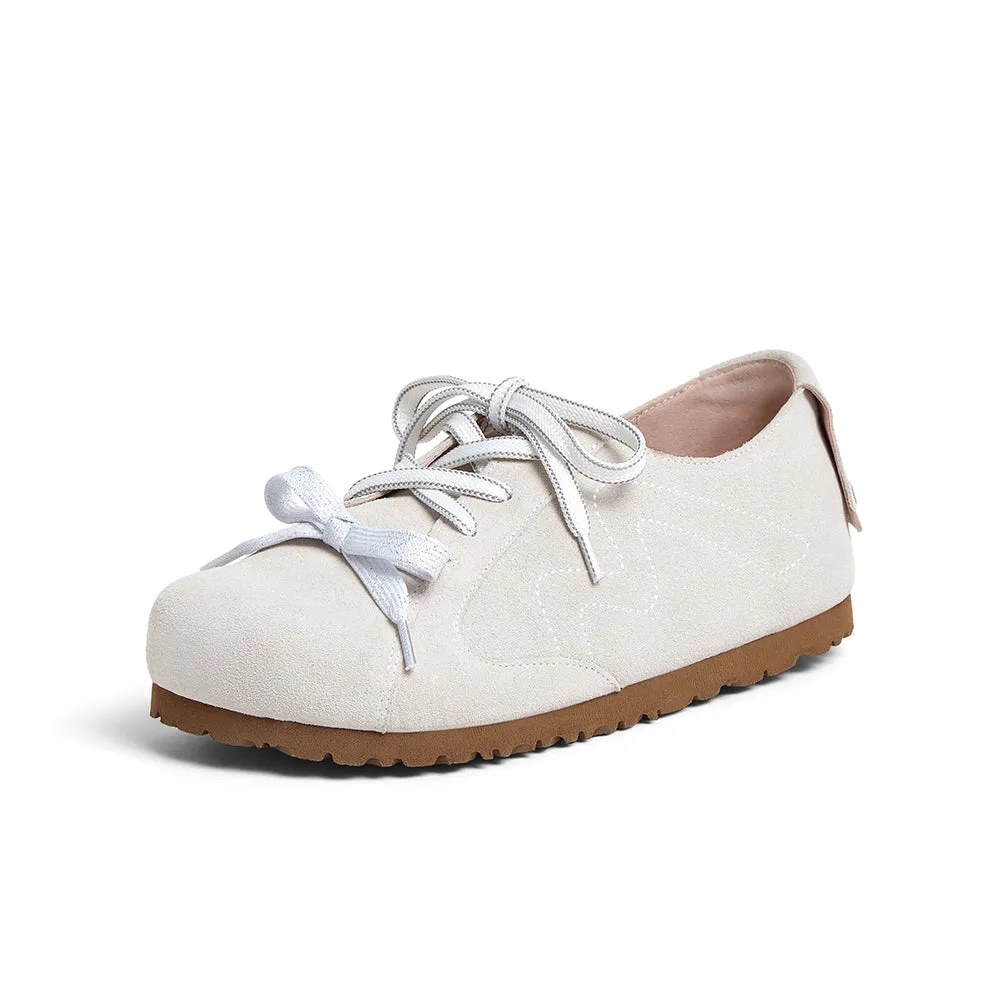 Cow split leather women's casual shoes