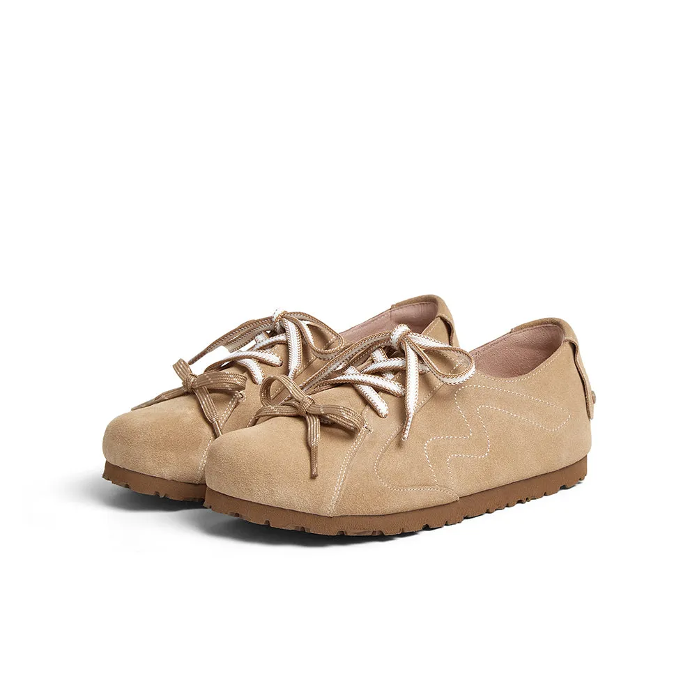 Cow split leather women's casual shoes