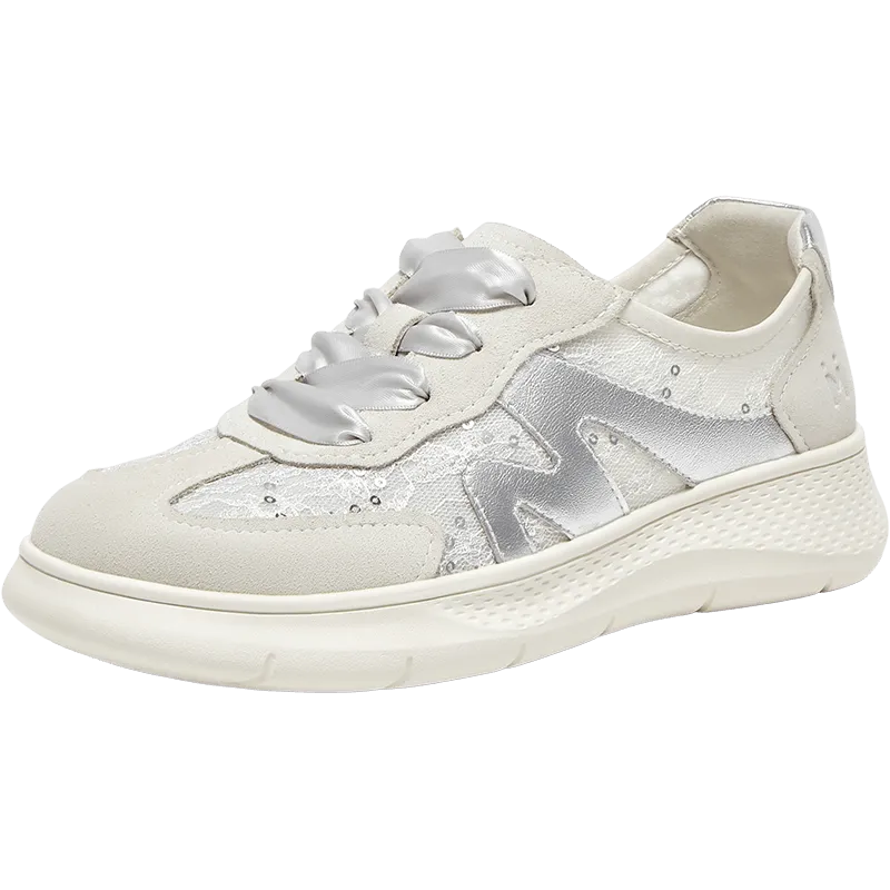 Cow split leather/sheep leather women's casual shoes