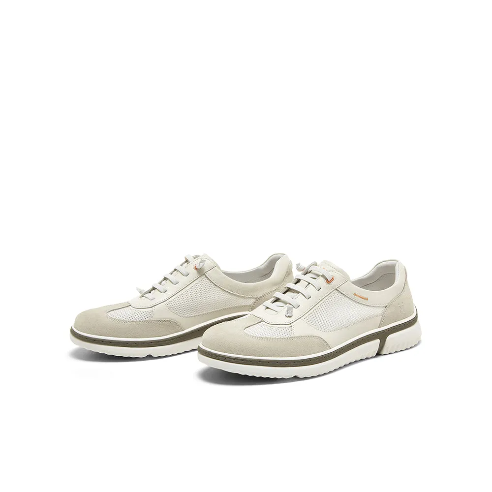 Cow split leather/textile/cow leather men's casual shoes