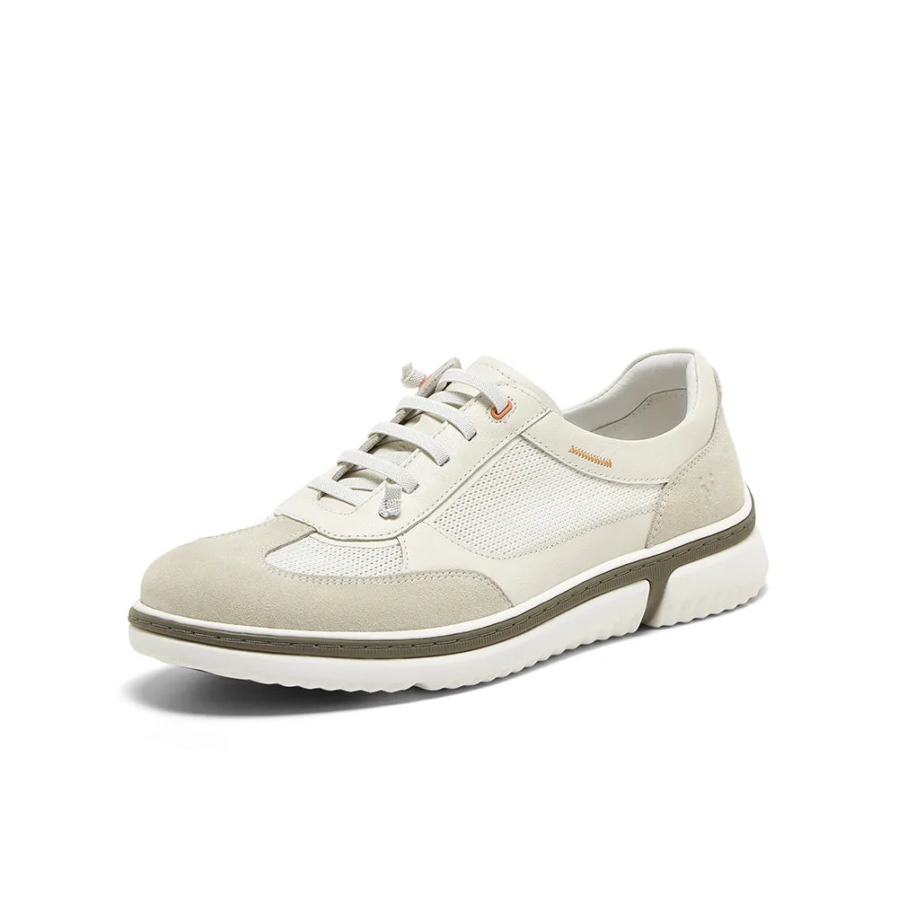 Cow split leather/textile/cow leather men's casual shoes