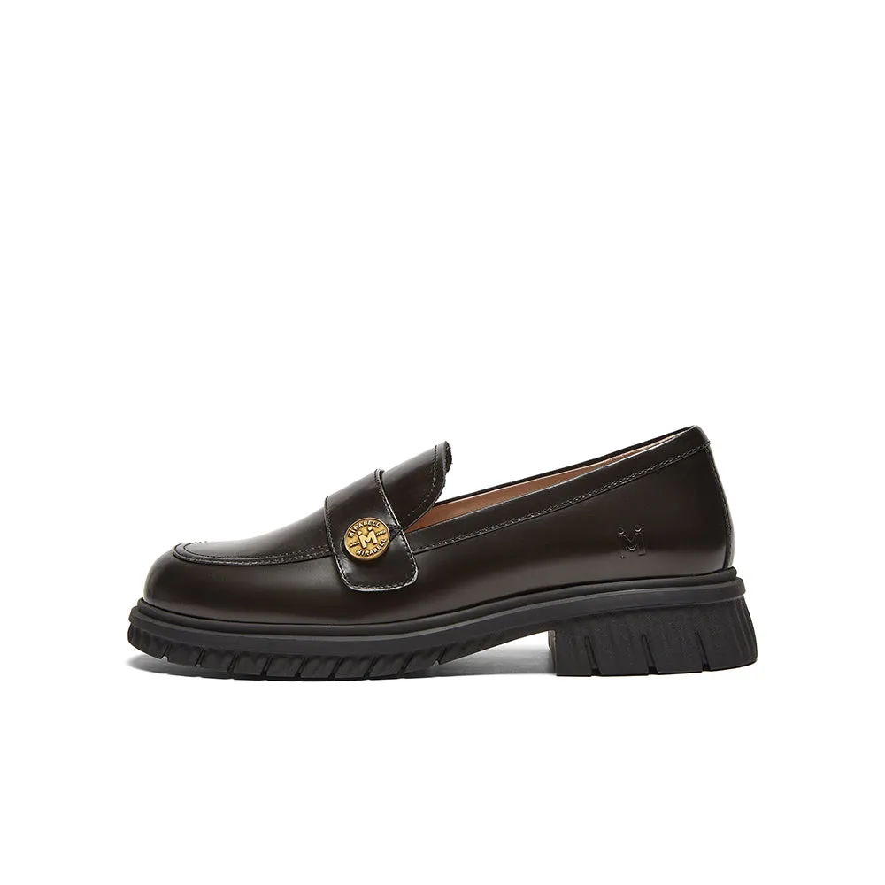 Cowhide leather women's casual shoes