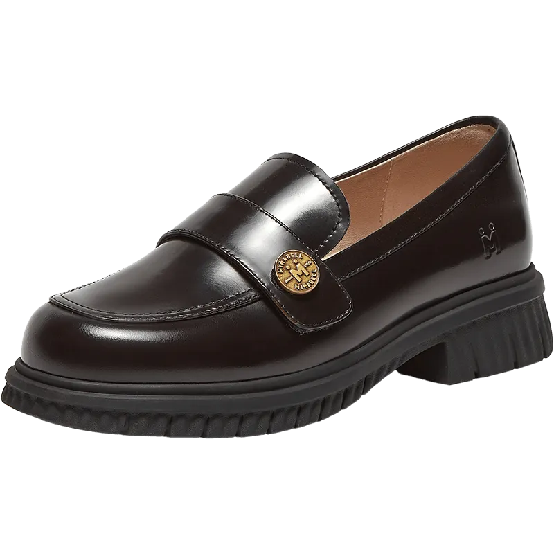 Cowhide leather women's casual shoes