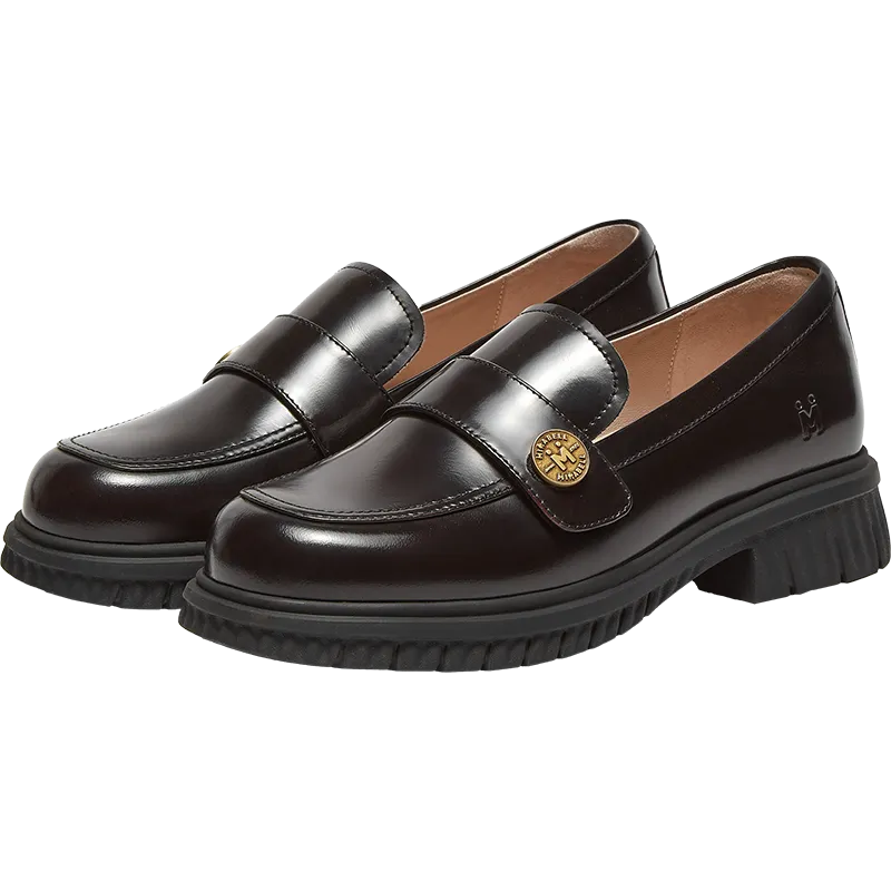 Cowhide leather women's casual shoes