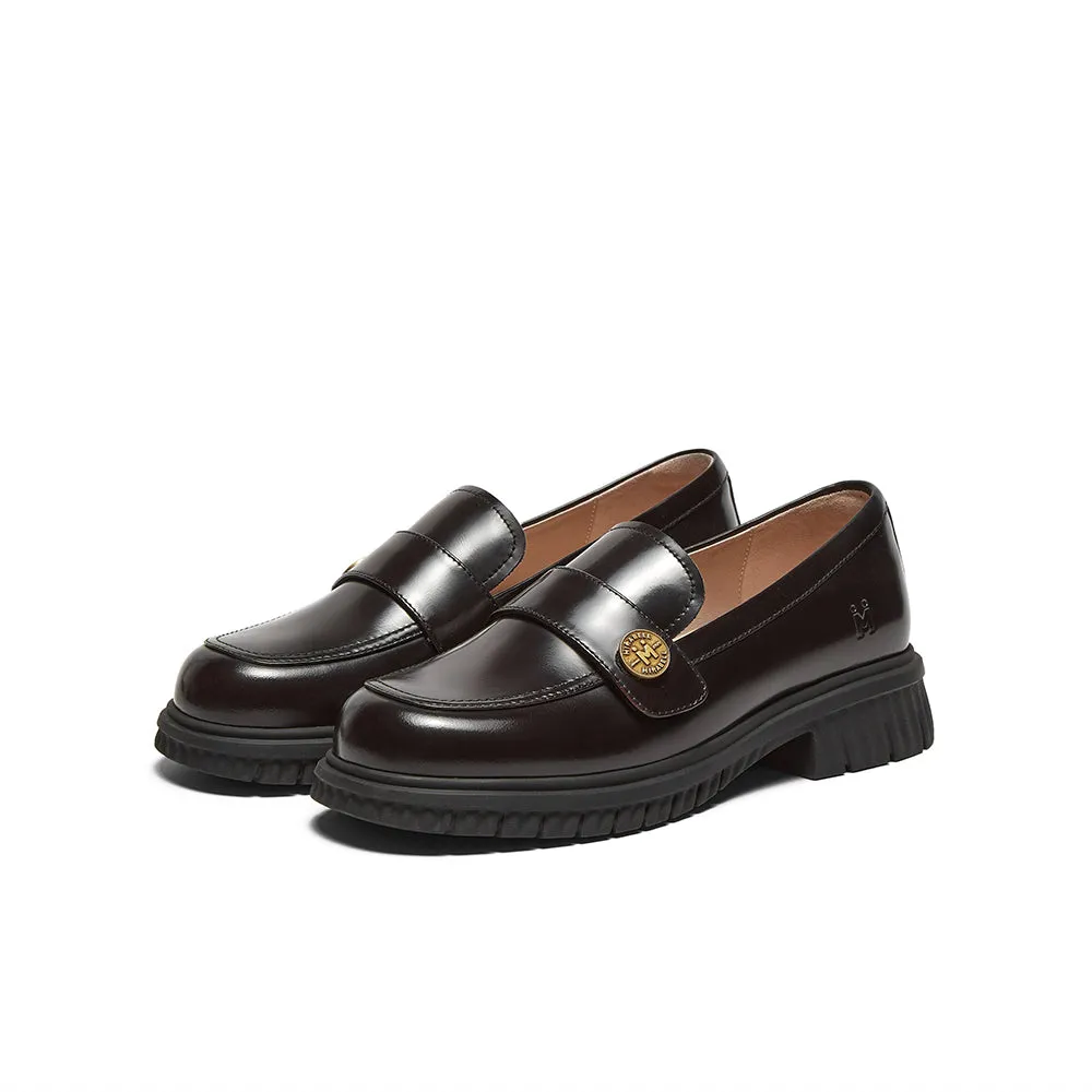 Cowhide leather women's casual shoes