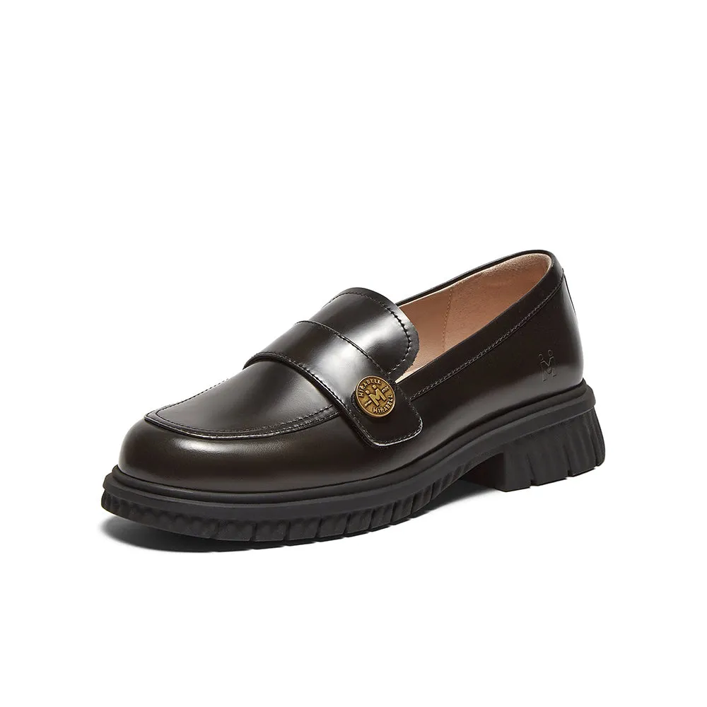 Cowhide leather women's casual shoes