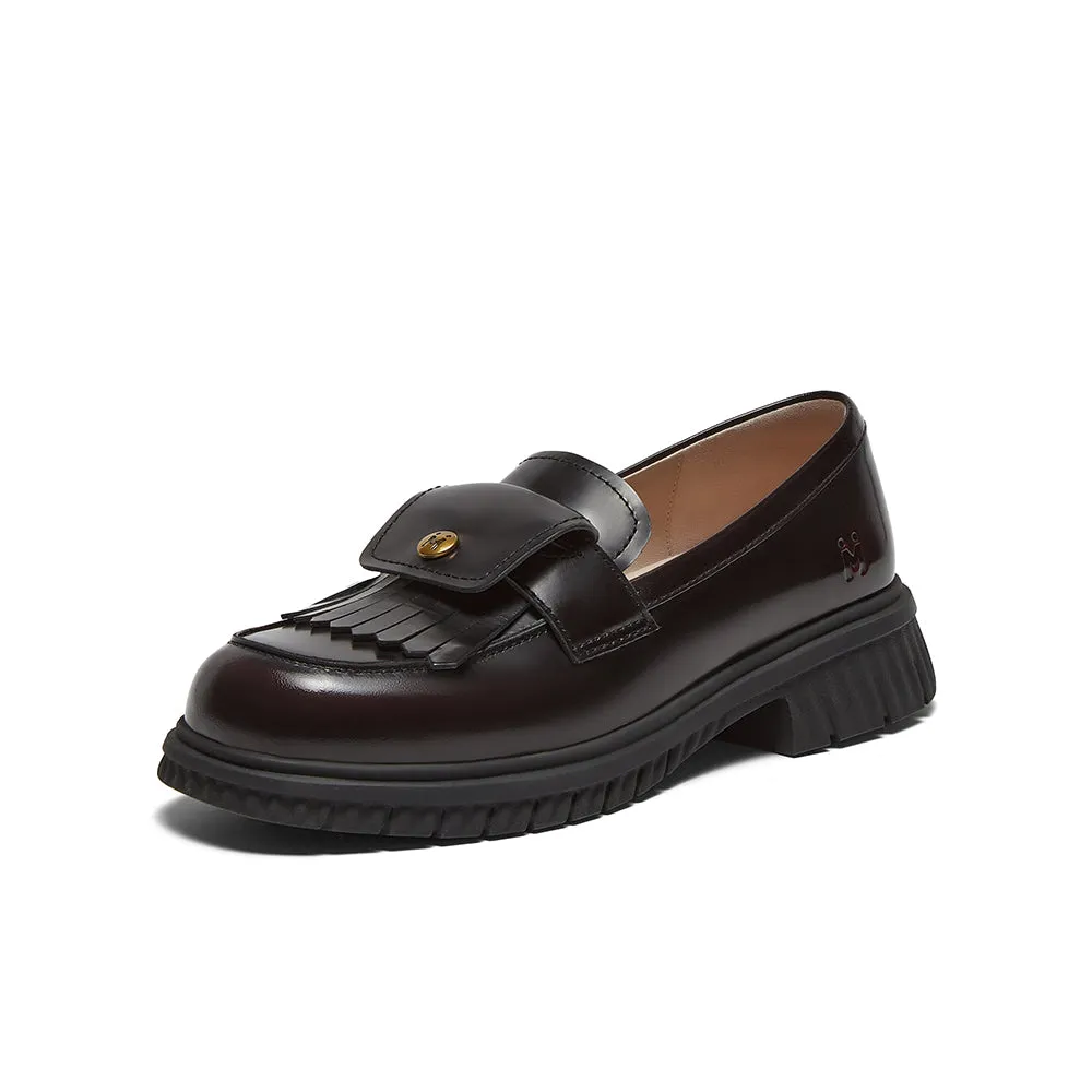 Cowhide leather women's casual shoes