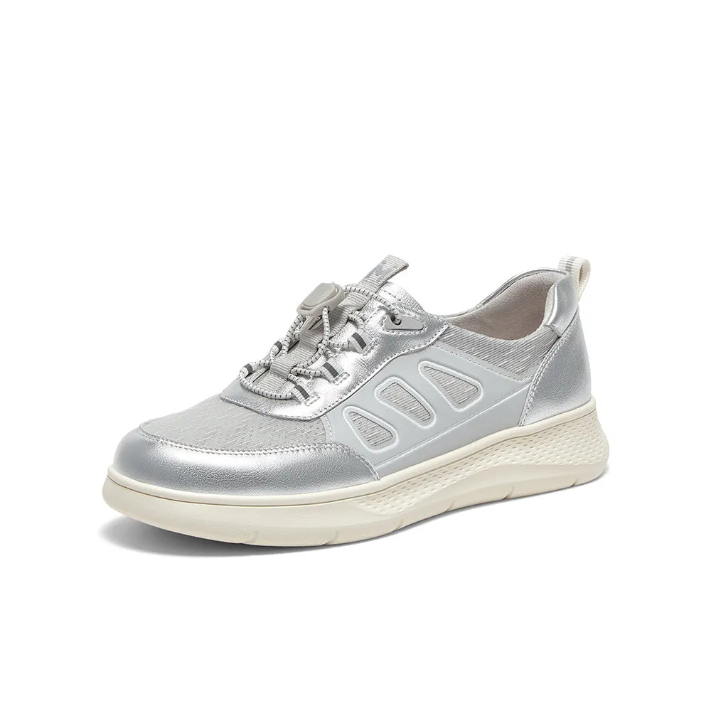Cowhide leather/textile women's casual shoes (Women)