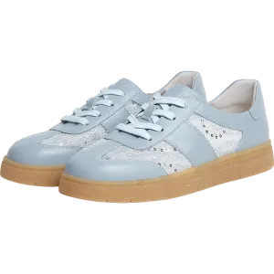 Cowhide leather/textile women's casual shoes