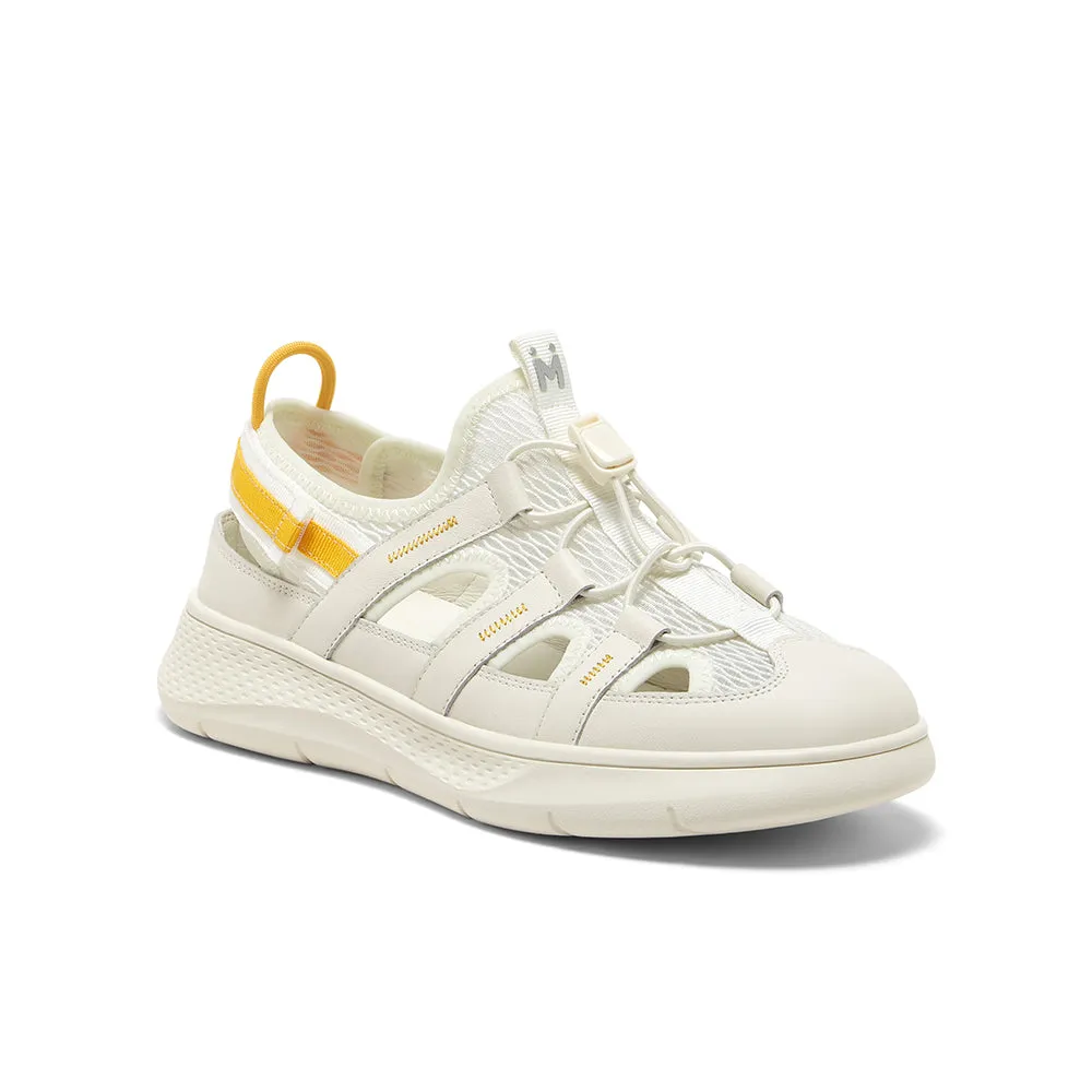 Cowhide leather/textile women's casual shoes