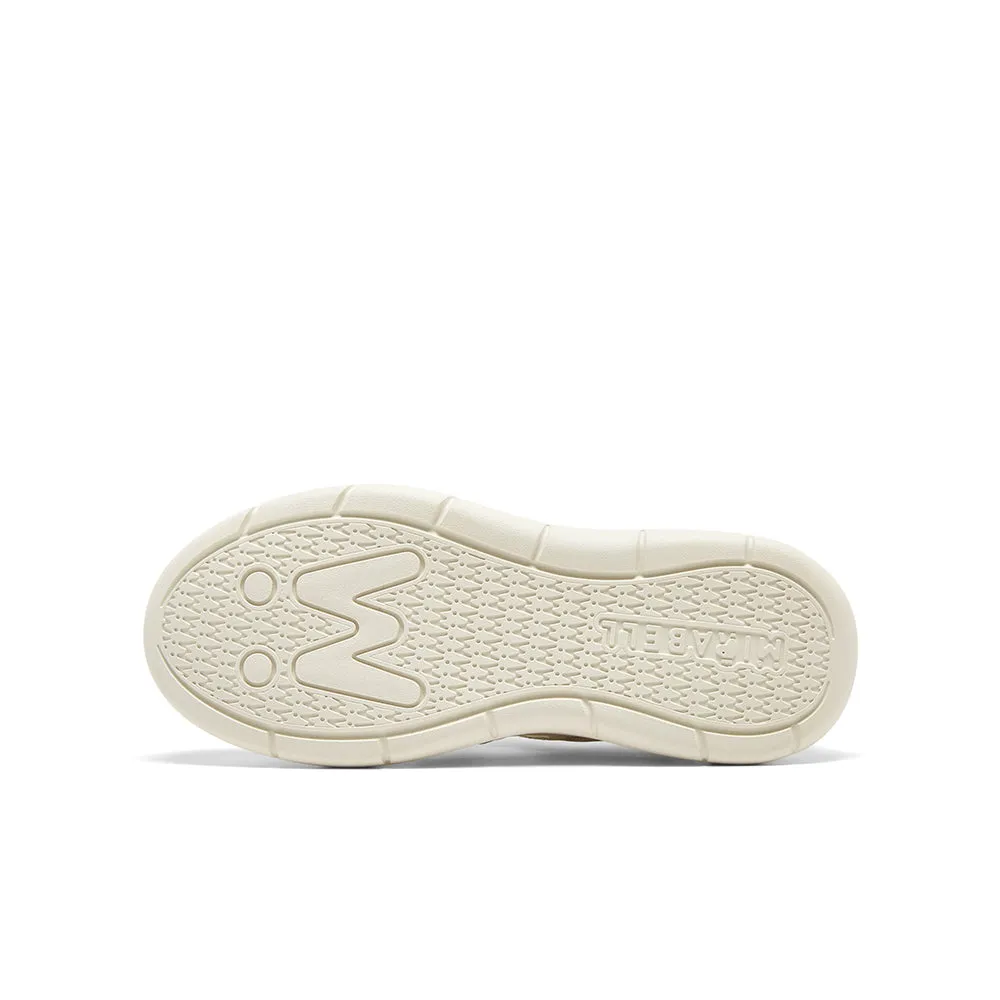 Cowhide leather/textile women's casual shoes