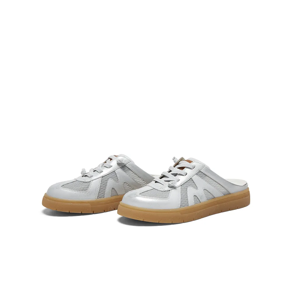 Cowhide leather/textile women's leather sandals