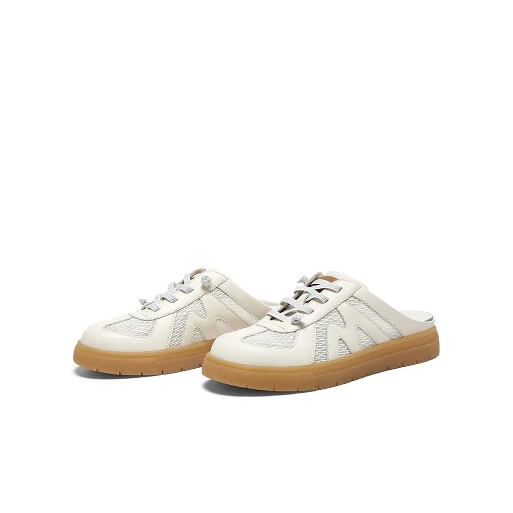 Cowhide leather/textile women's leather sandals