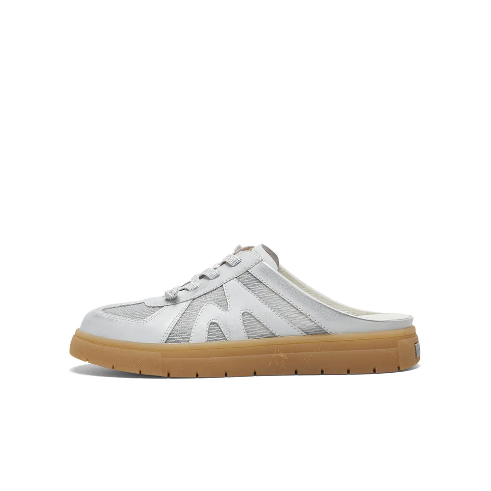 Cowhide leather/textile women's leather sandals