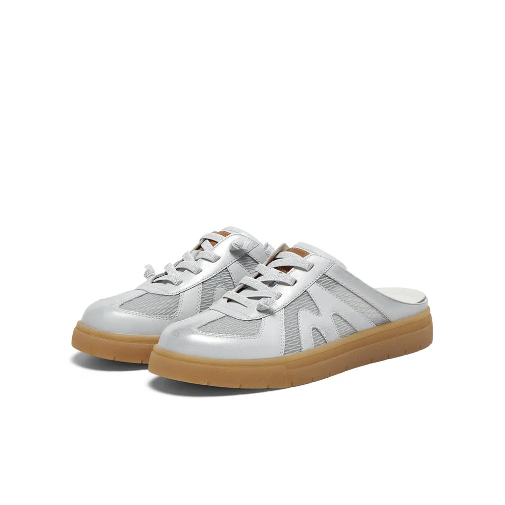 Cowhide leather/textile women's leather sandals