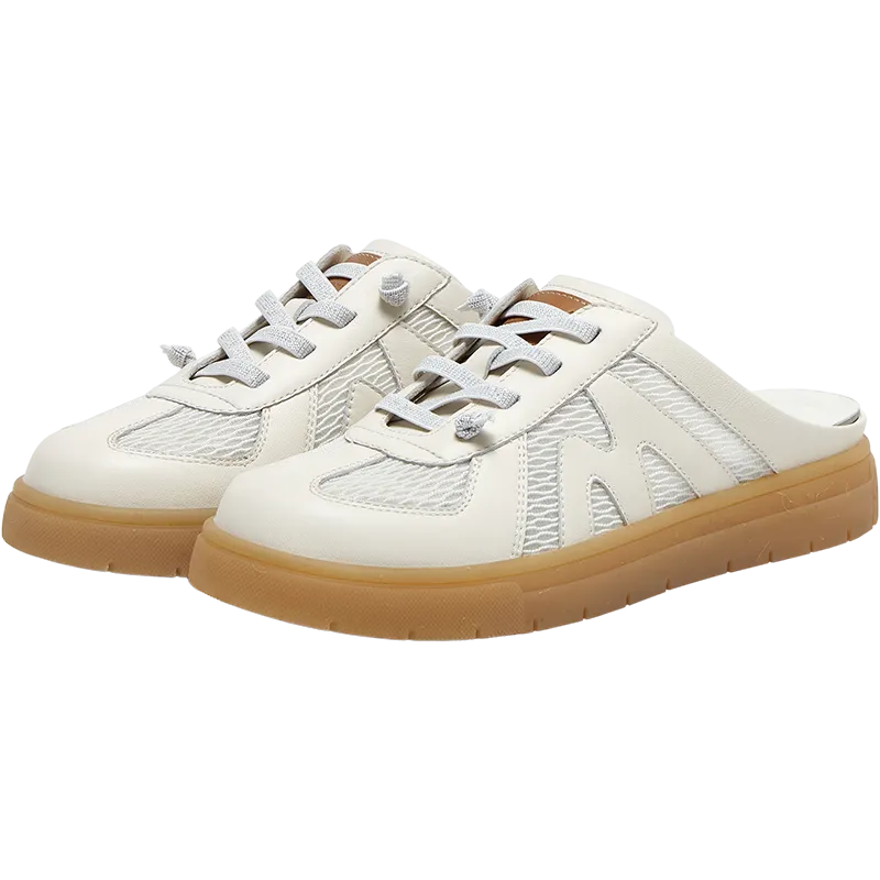 Cowhide leather/textile women's leather sandals