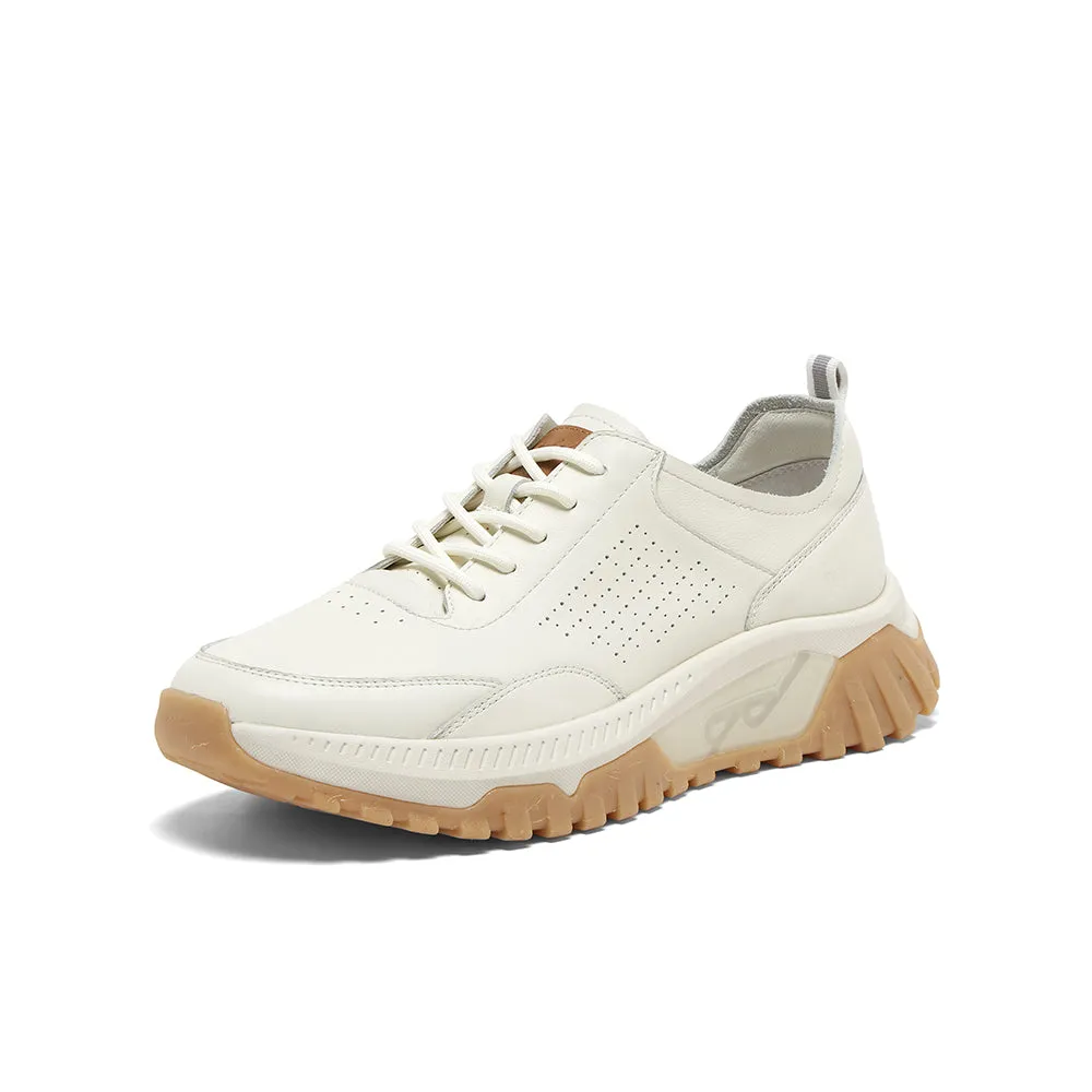 Cowhide/synthetic leather men's casual shoes