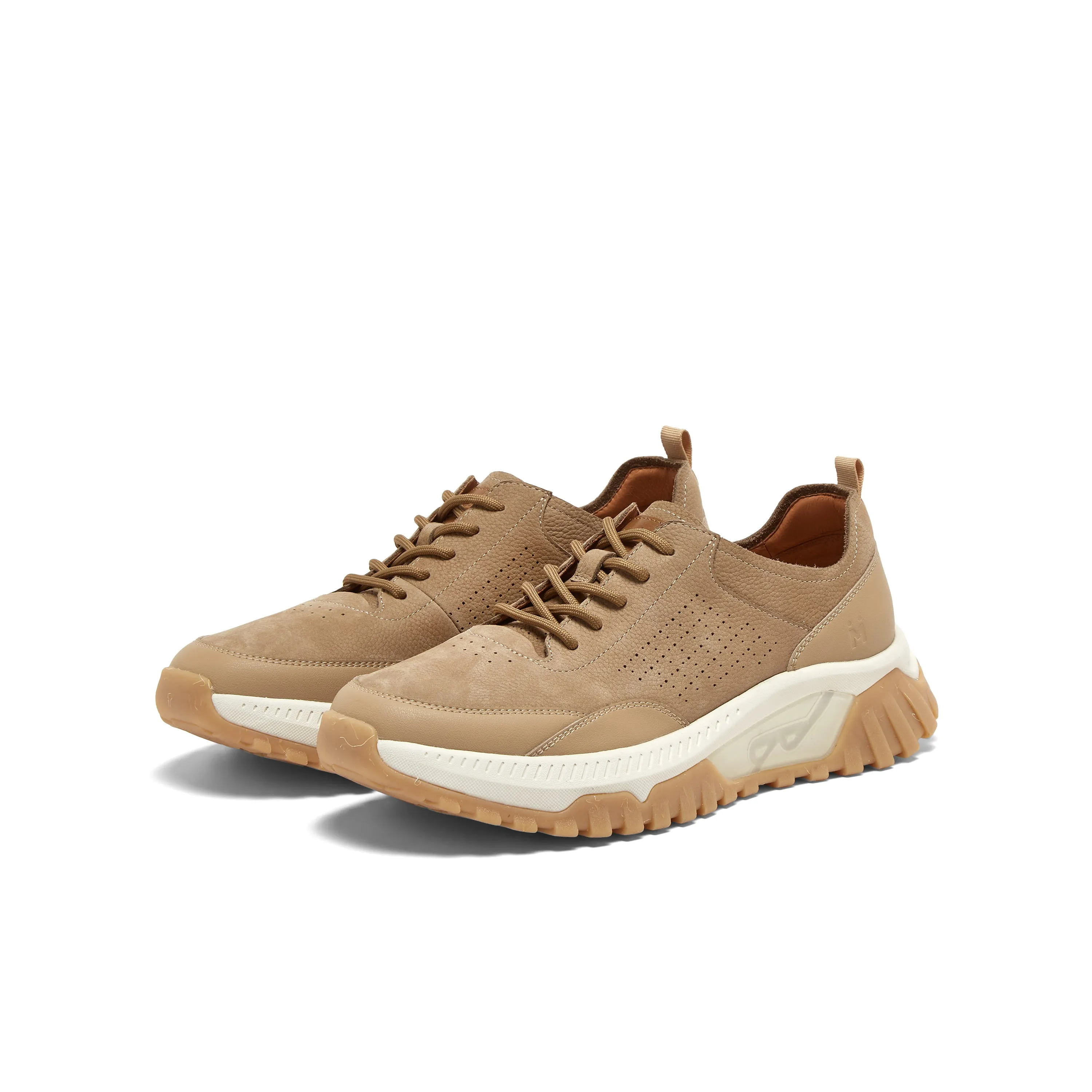 Cowhide/synthetic leather men's casual shoes