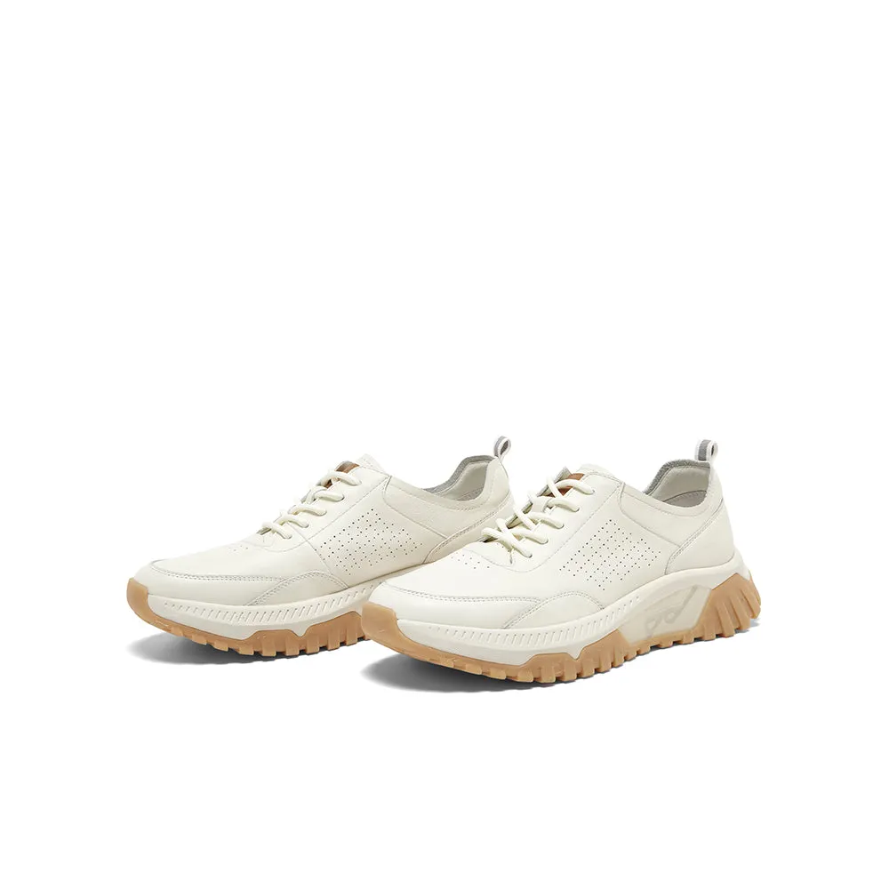 Cowhide/synthetic leather men's casual shoes