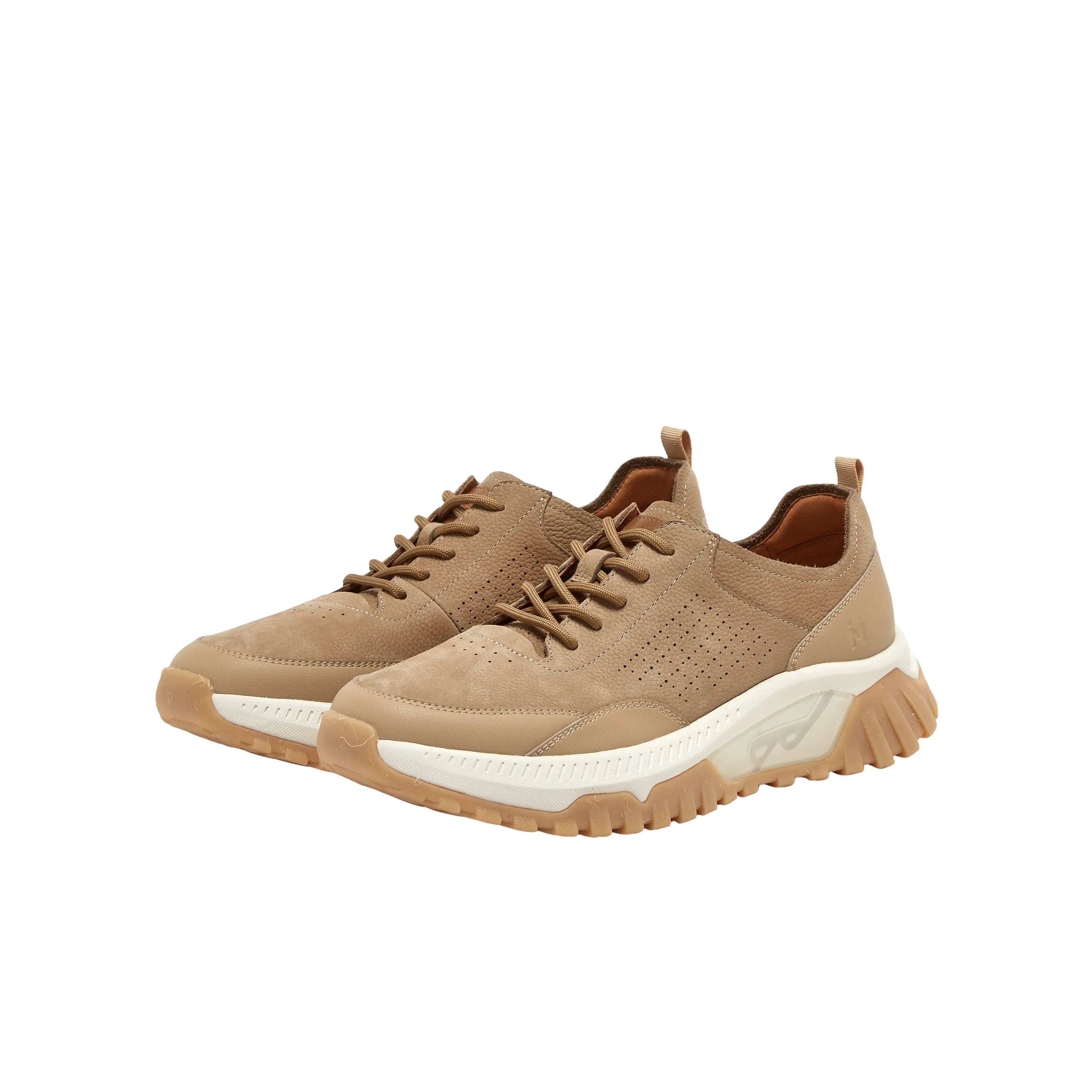 Cowhide/synthetic leather men's casual shoes