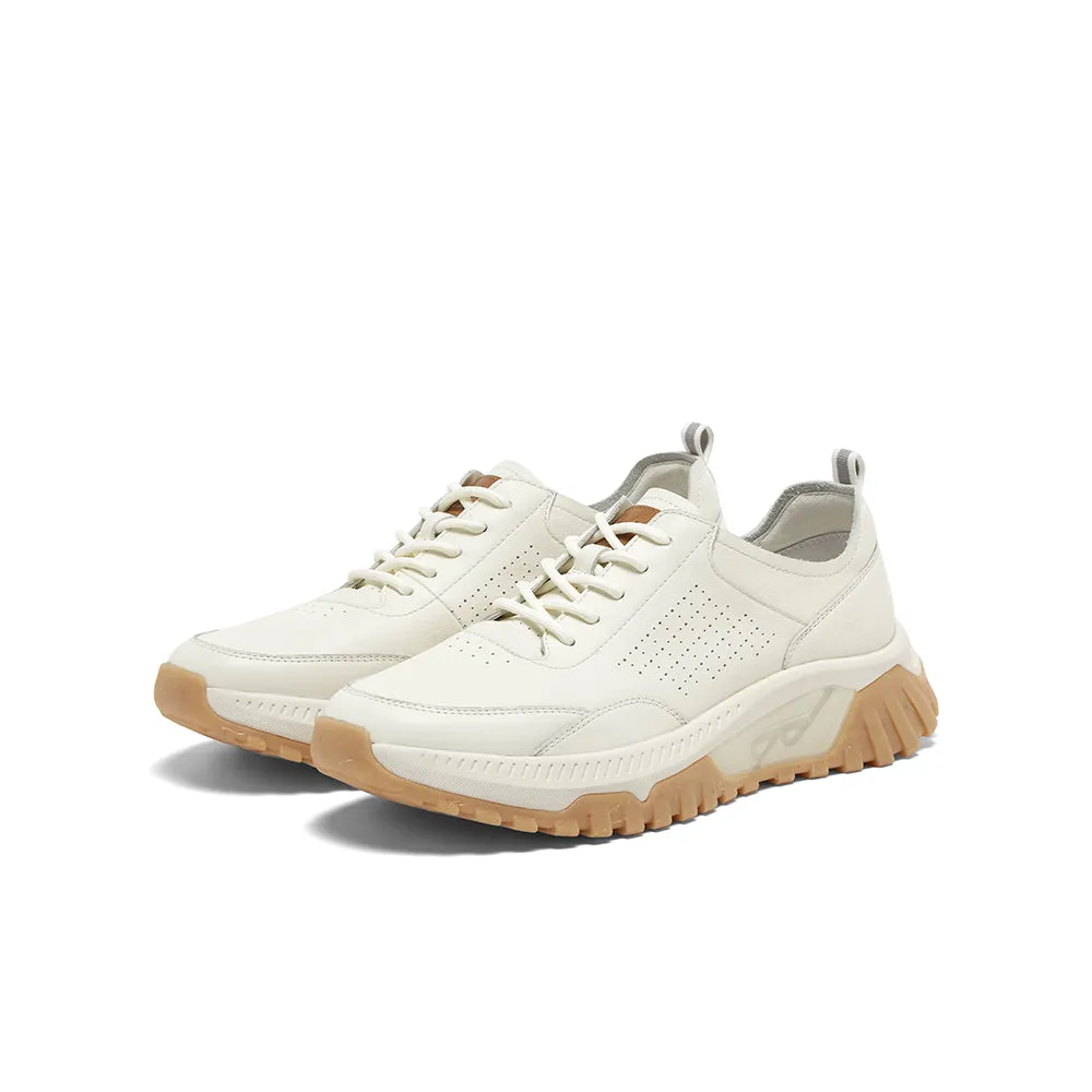 Cowhide/synthetic leather men's casual shoes