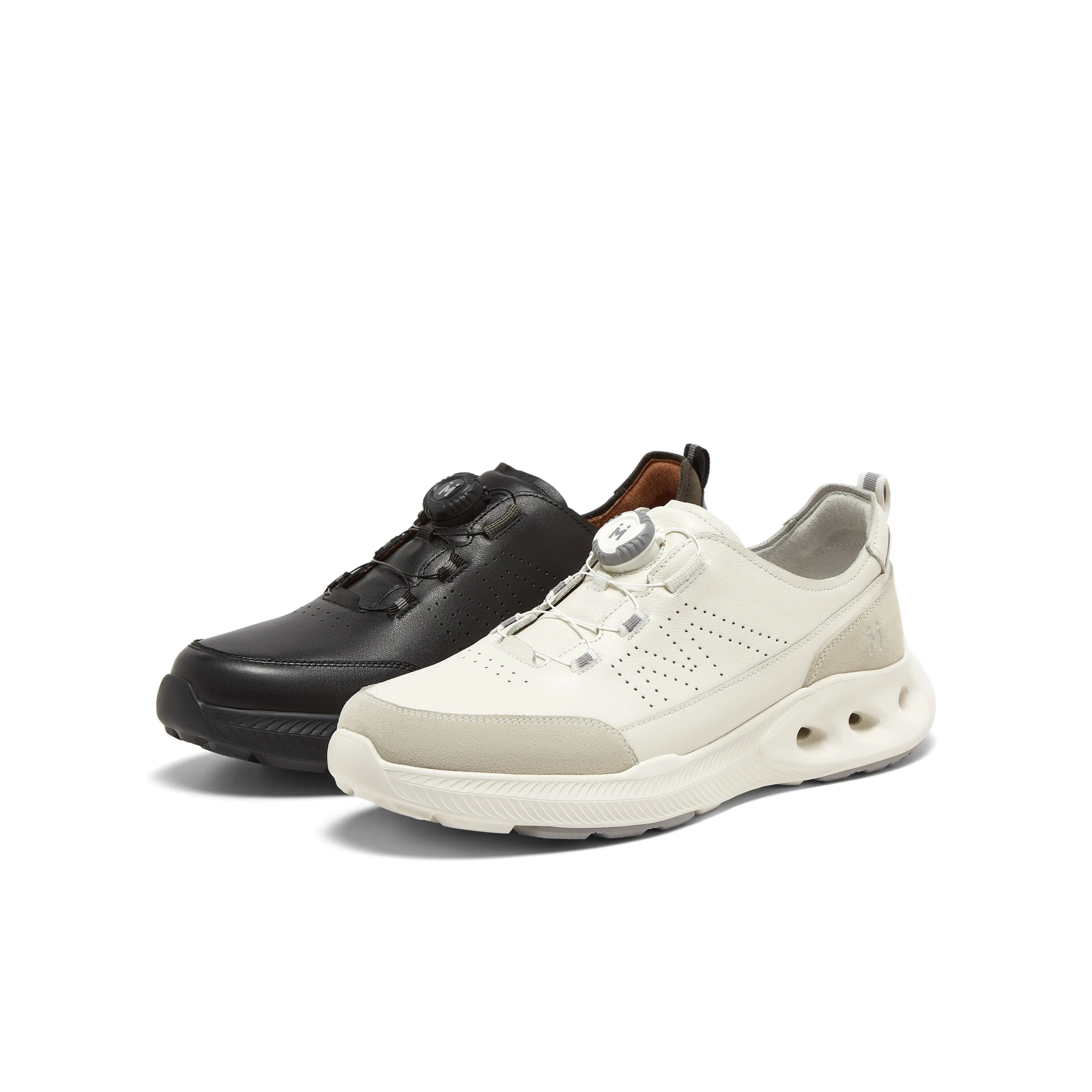 Cowhide/synthetic leather men's comfortable sports shoes