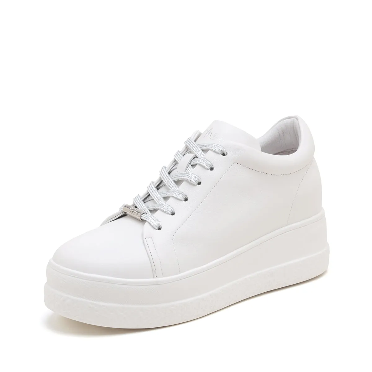 Off-white leather women's casual shoes