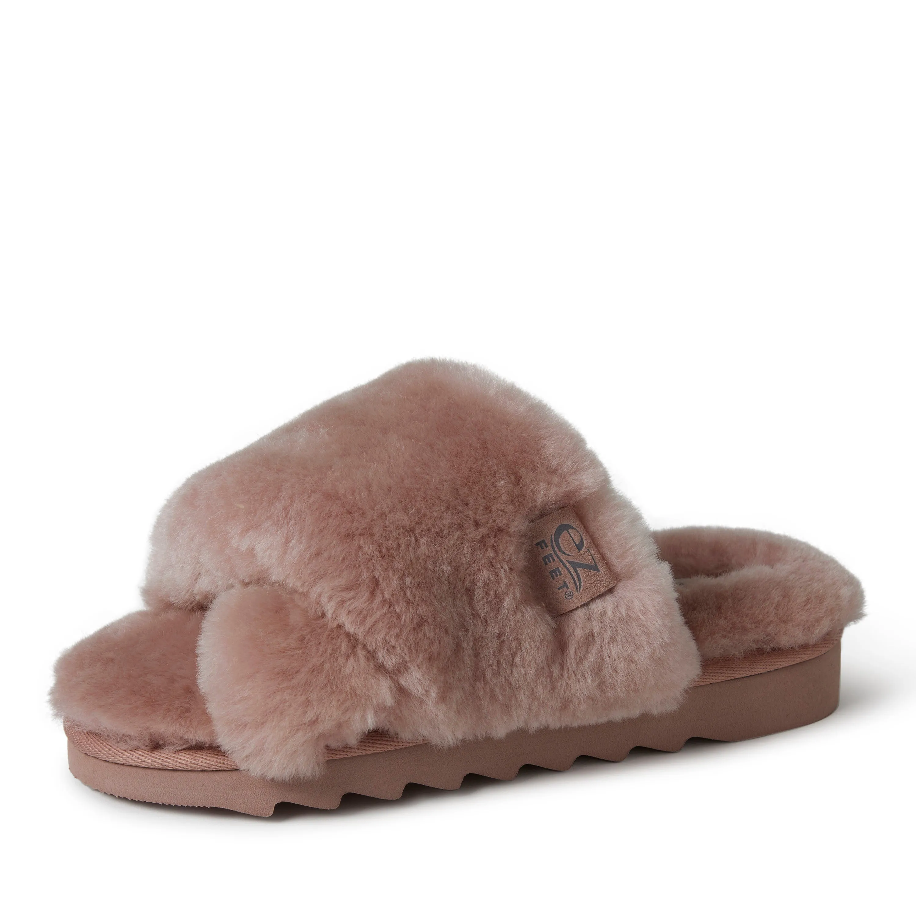 Reformation EZ Feet Women's Genuine Shearling Wide X-Band Slide Slipper