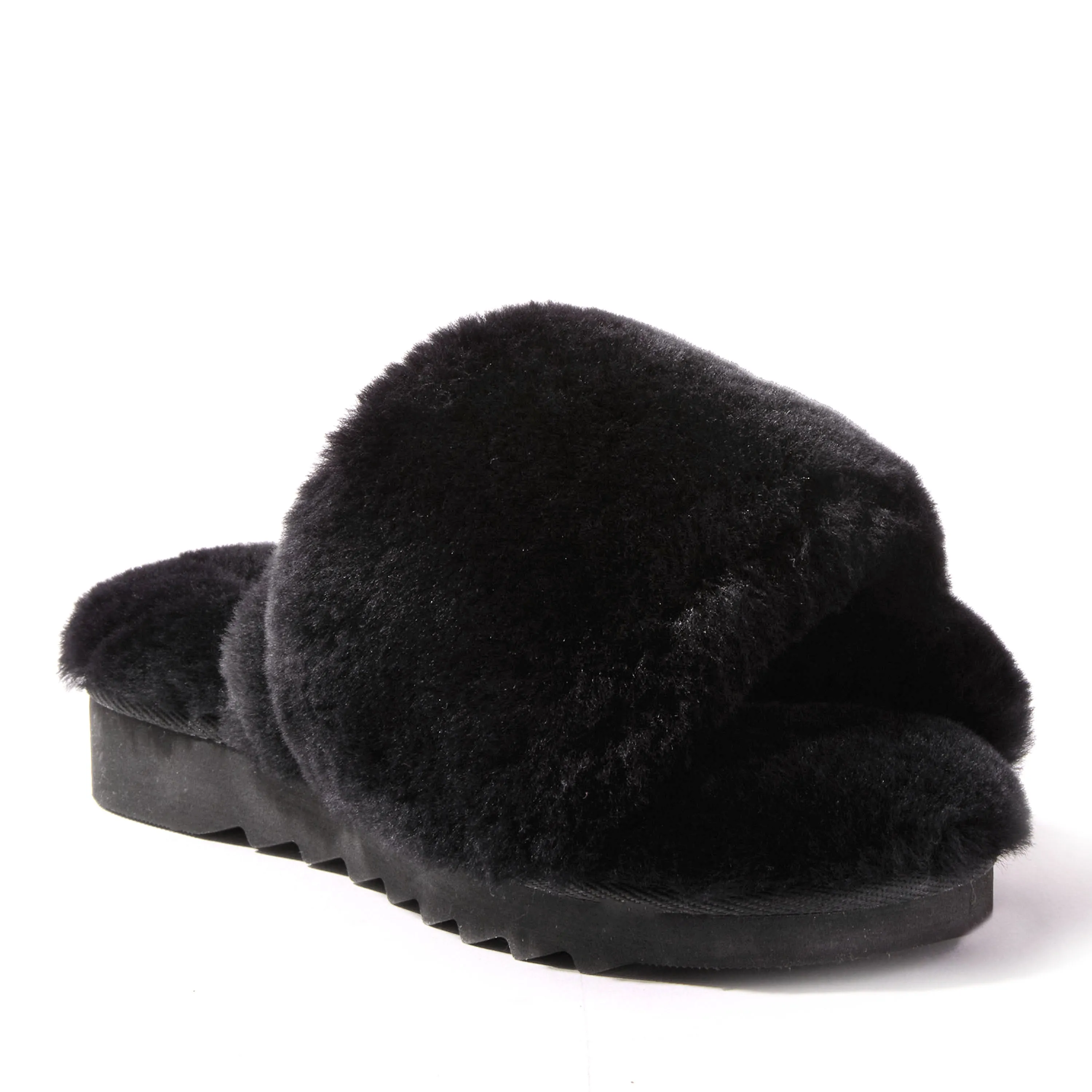 Reformation EZ Feet Women's Genuine Shearling Wide X-Band Slide Slipper