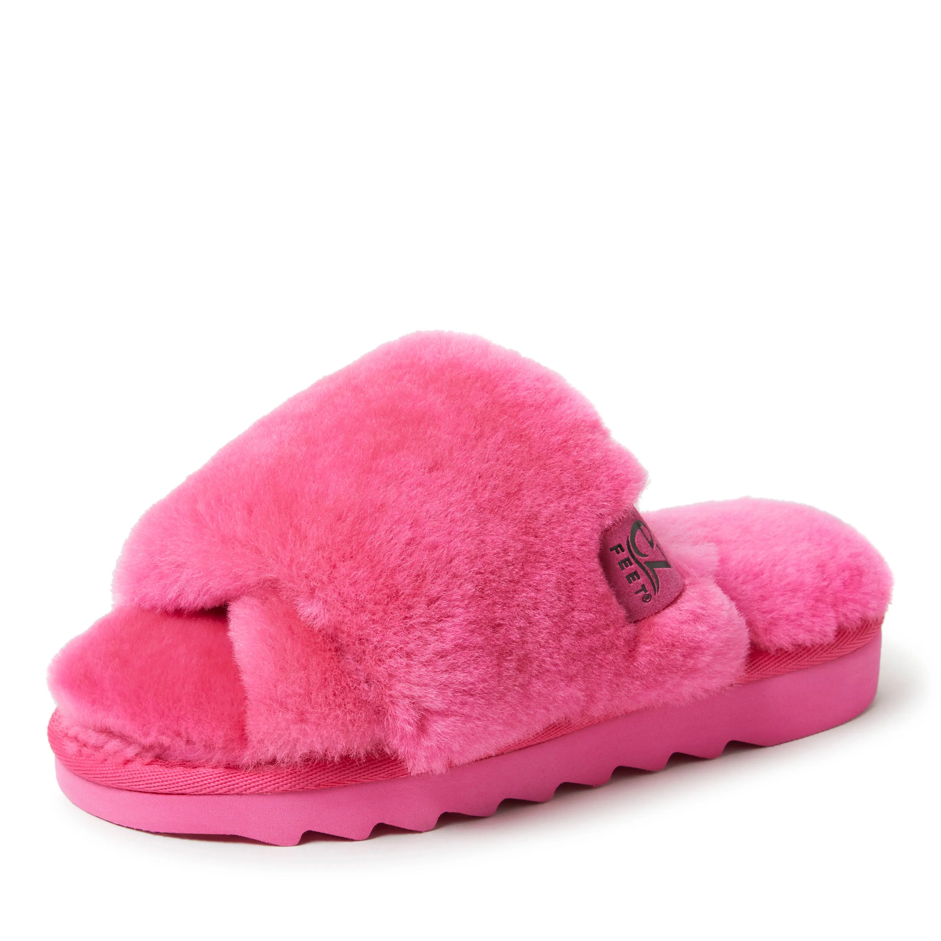 Reformation EZ Feet Women's Genuine Shearling Wide X-Band Slide Slipper