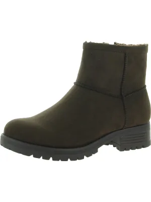 Reformation Pay Up Womens Faux Suede Lugged Sole Ankle Boots