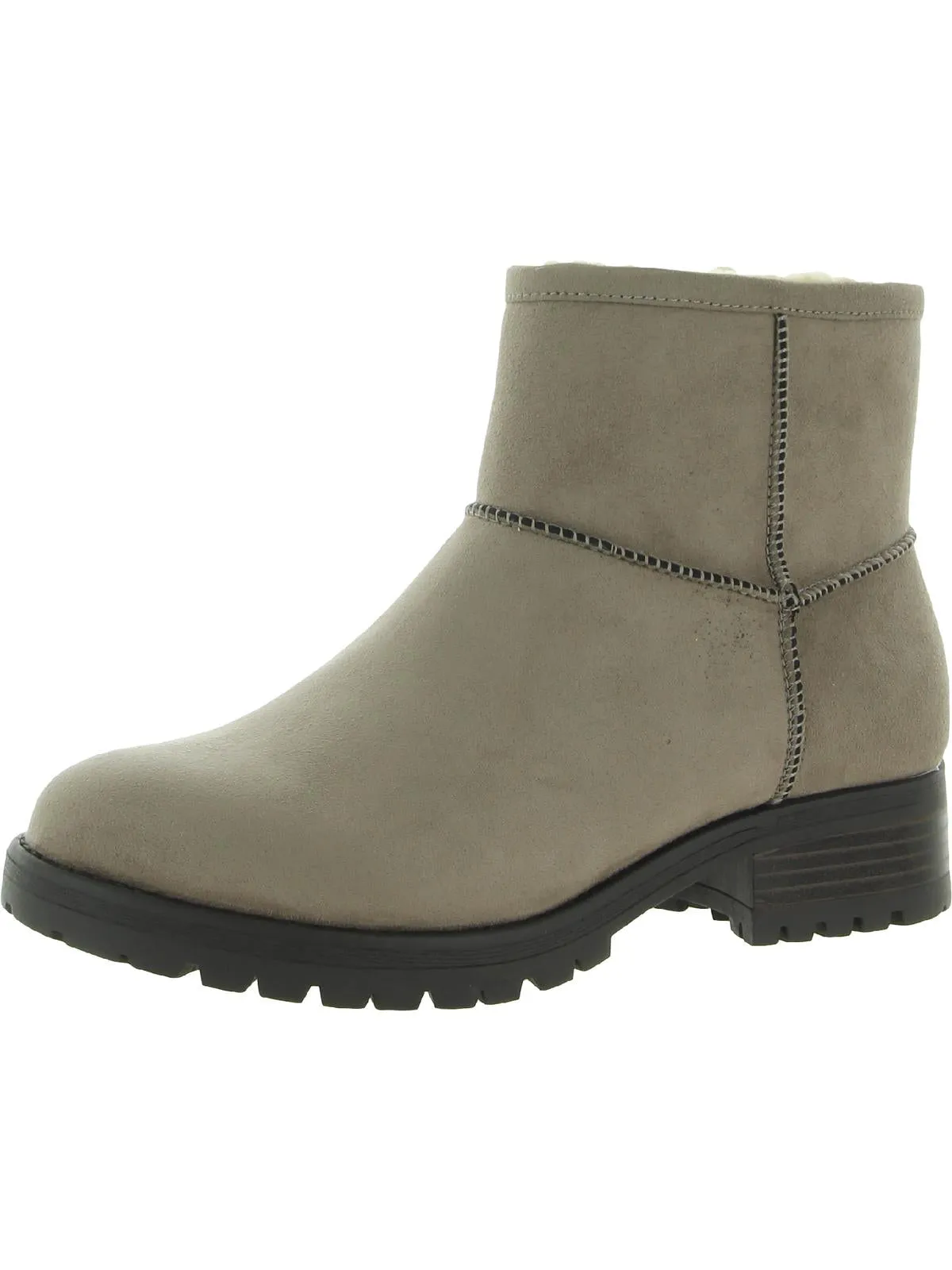 Reformation Pay Up Womens Faux Suede Lugged Sole Ankle Boots