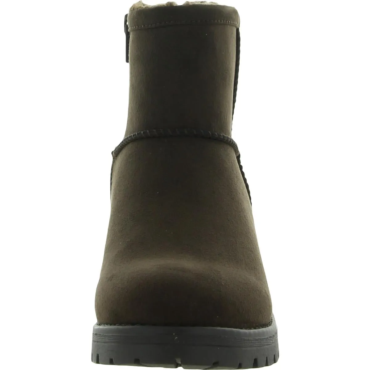 Reformation Pay Up Womens Faux Suede Lugged Sole Ankle Boots