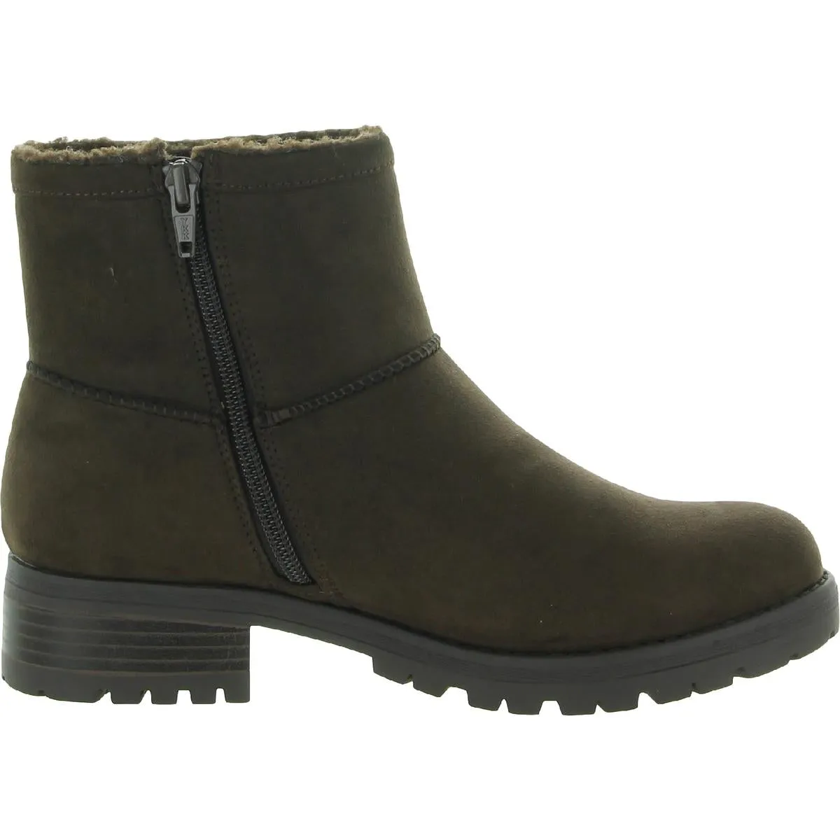 Reformation Pay Up Womens Faux Suede Lugged Sole Ankle Boots