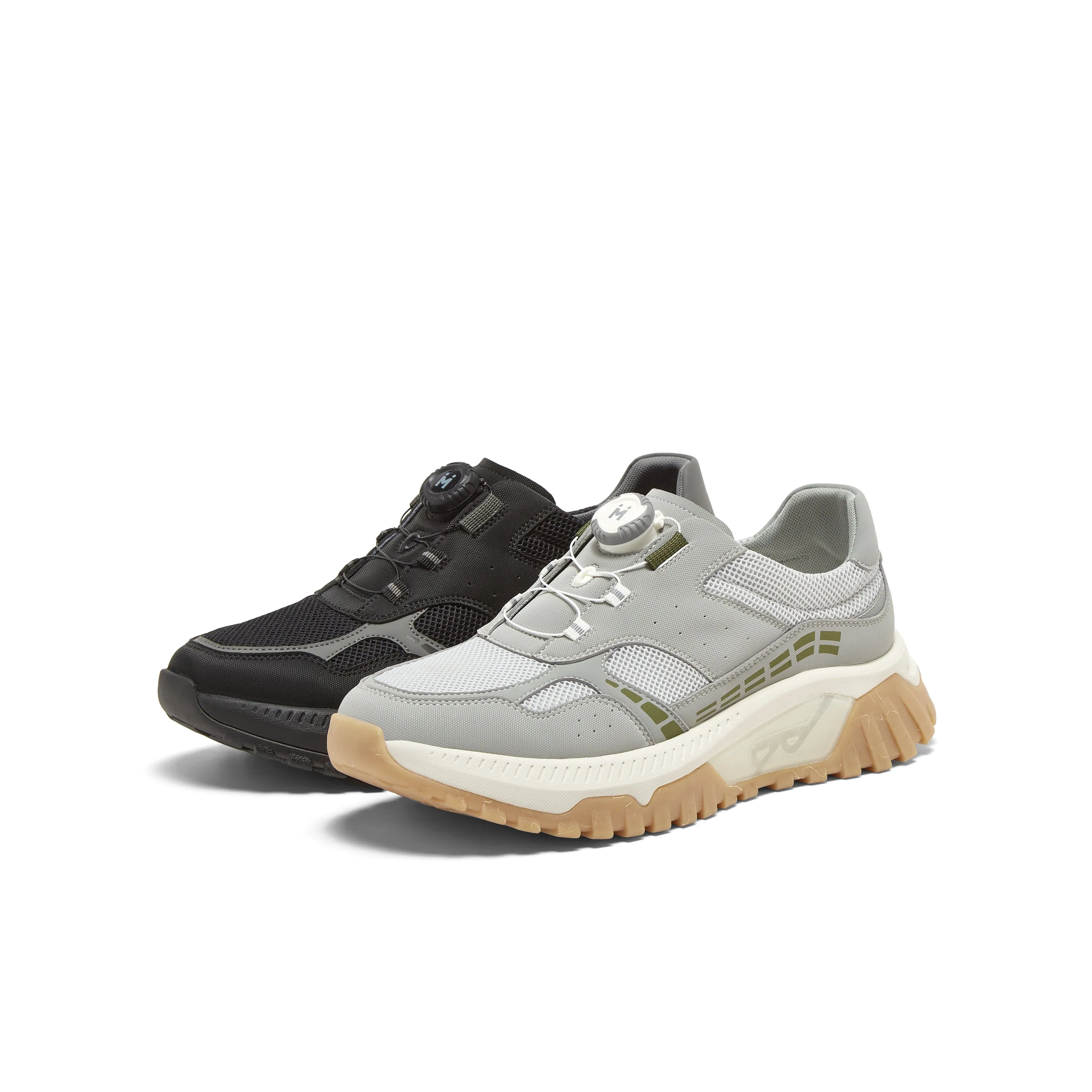 Synthetic leather/textile men's casual shoes