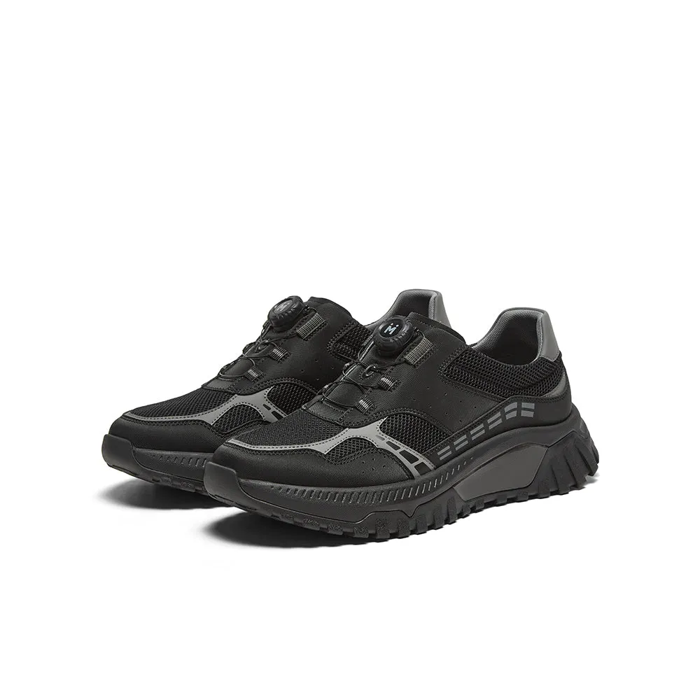 Synthetic leather/textile men's casual shoes