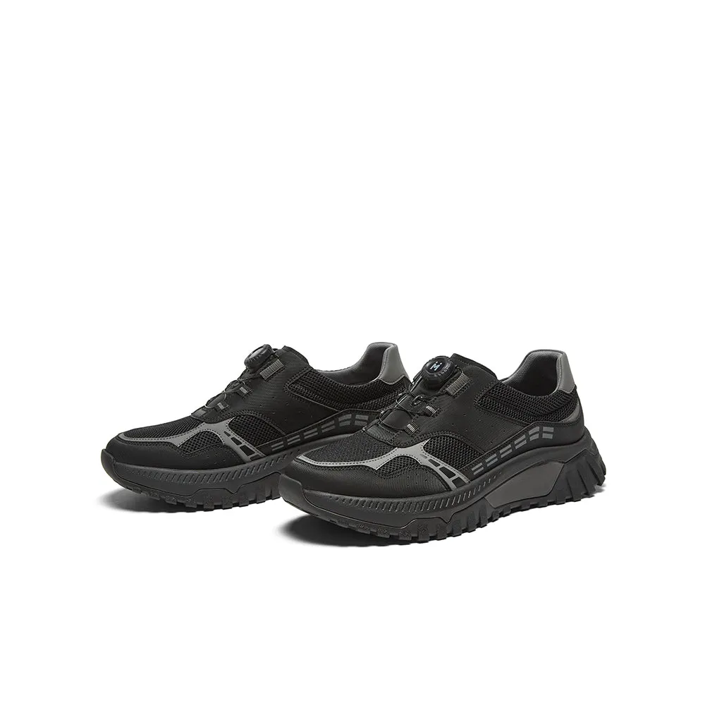 Synthetic leather/textile men's casual shoes