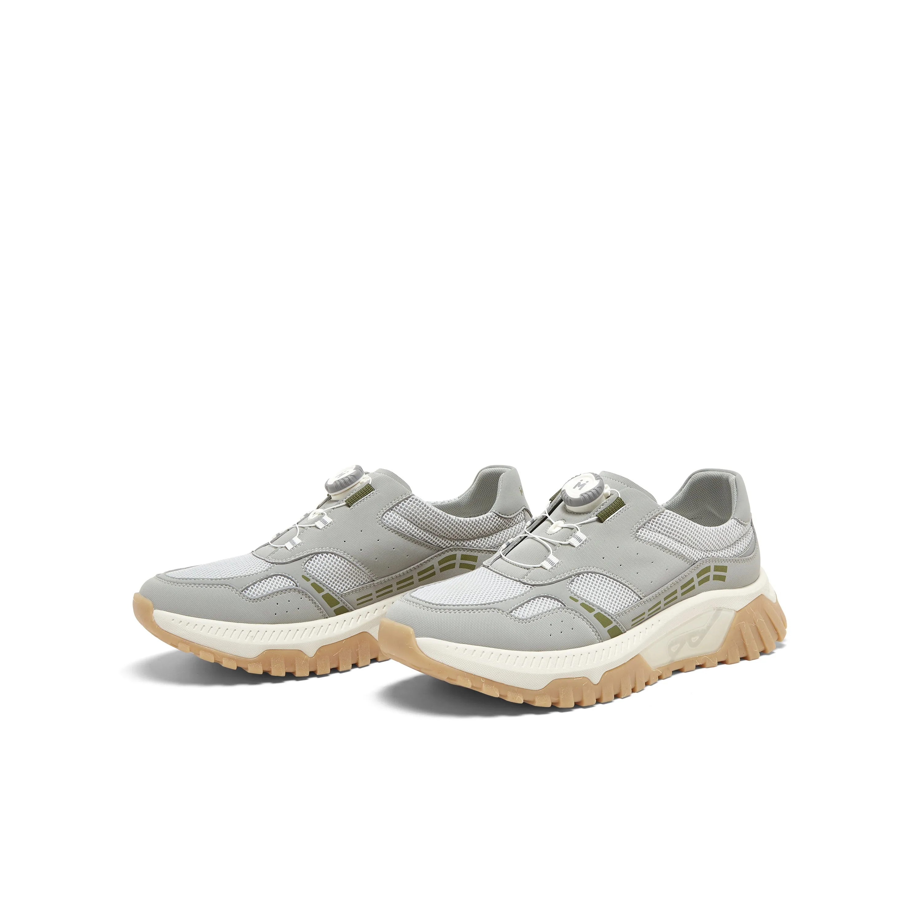 Synthetic leather/textile men's casual shoes