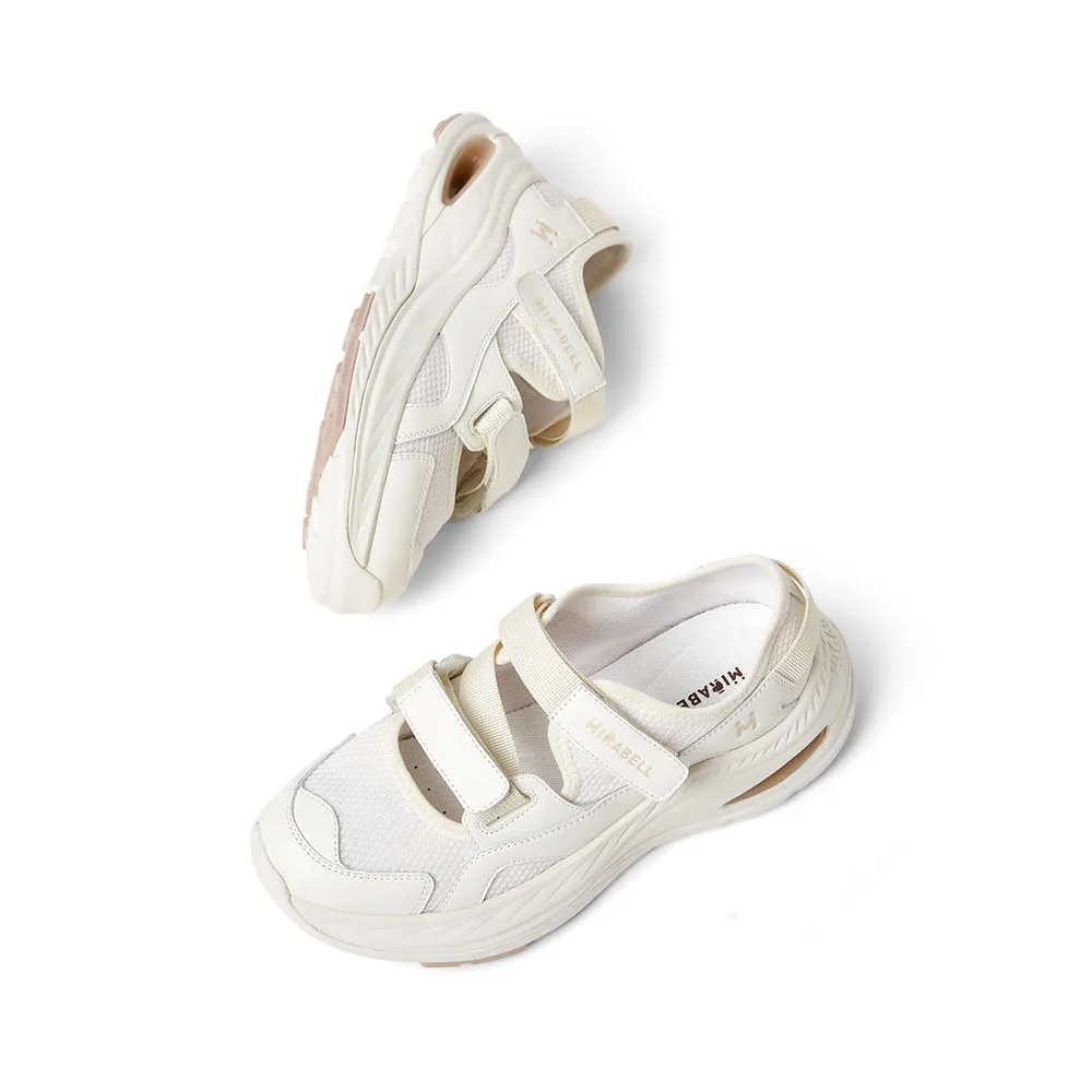 Textile/cowhide leather women's comfortable sports shoes