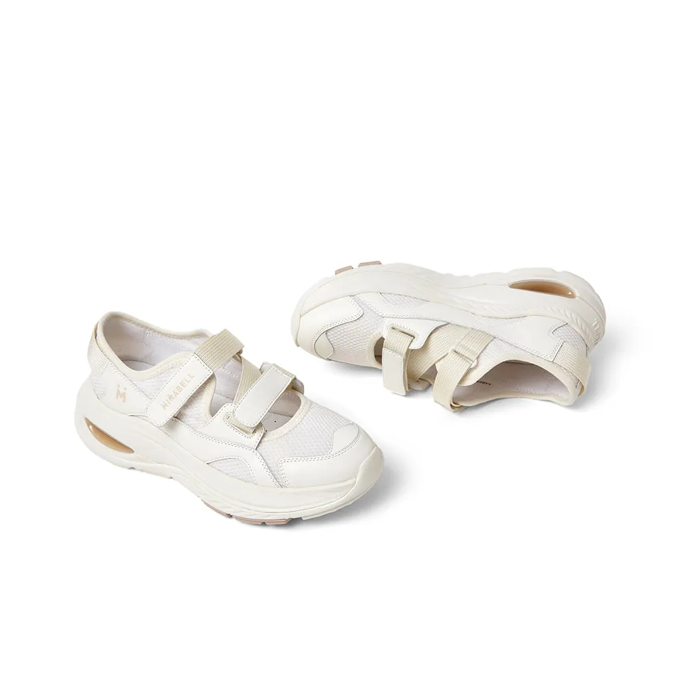 Textile/cowhide leather women's comfortable sports shoes