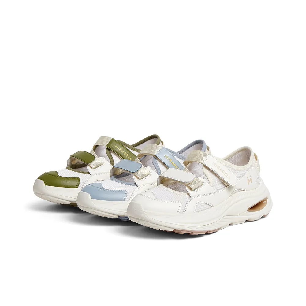 Textile/cowhide leather women's comfortable sports shoes