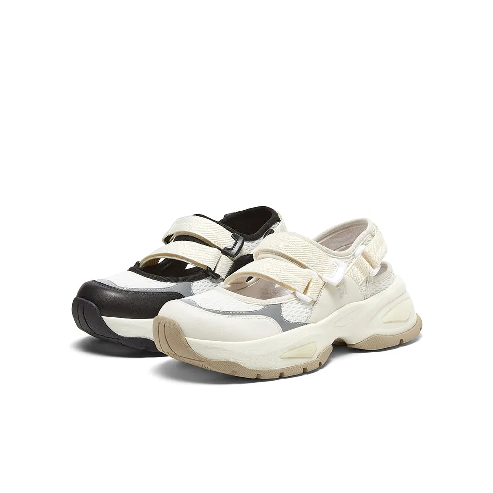 Textile/cowhide leather women's comfortable sports shoes