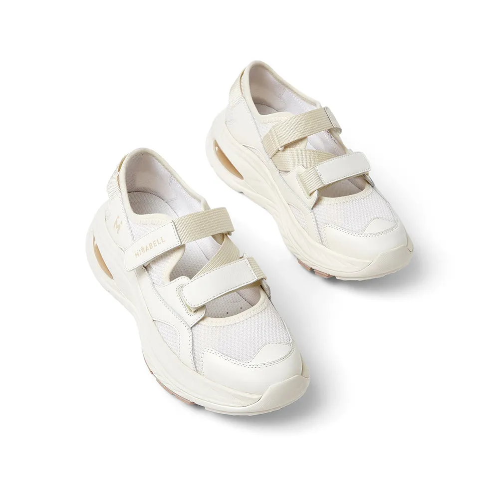 Textile/cowhide leather women's comfortable sports shoes