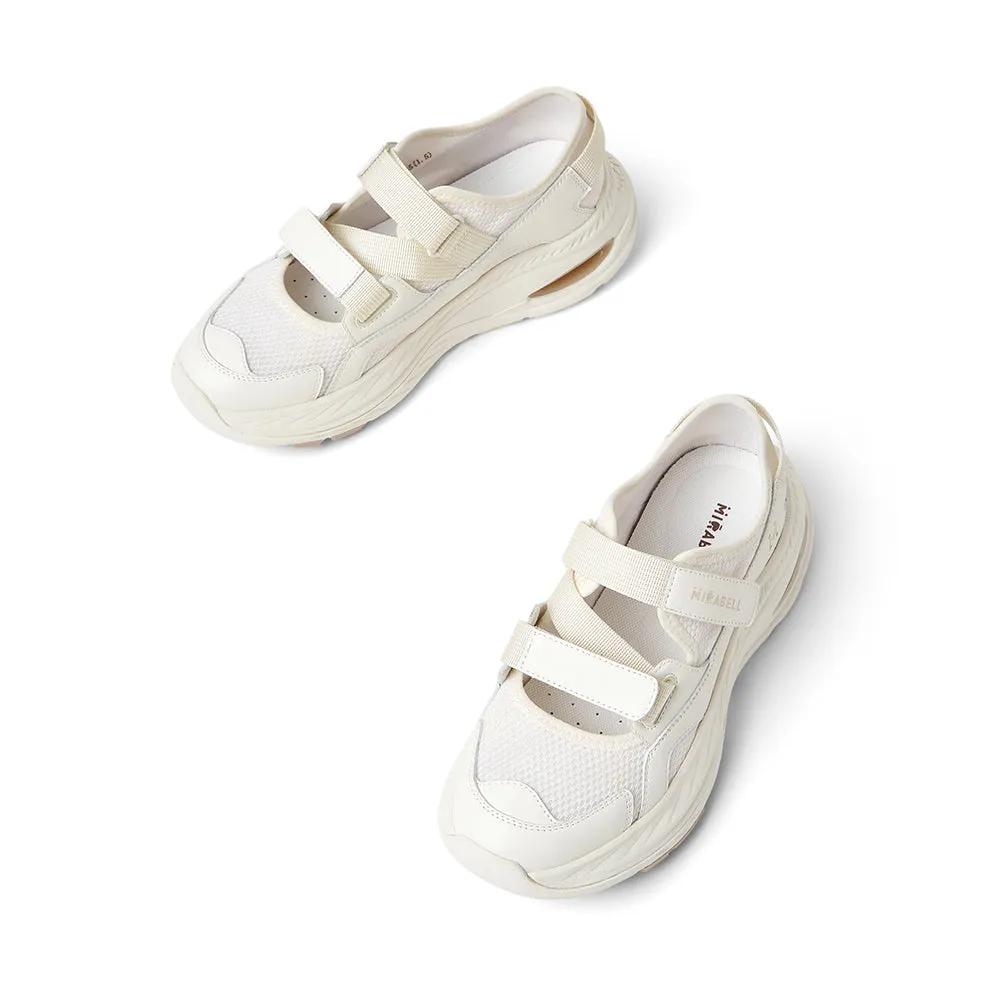 Textile/cowhide leather women's comfortable sports shoes